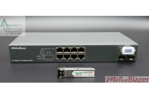Promotion : MetroBlazer MB1210S+ Managed Gigabit switch, 8 x 1G RJ45 ports, 2 x 1G SFP slots, FREE Transceiver
